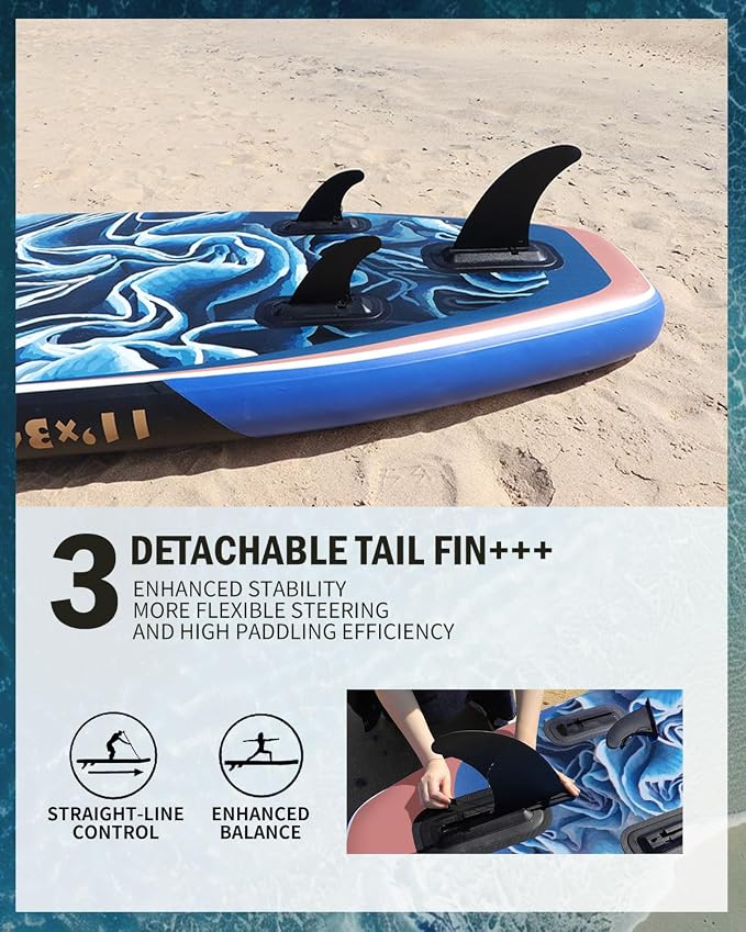 Inflatable Stand Up Paddle Board - Ultra Stable Wide Paddle Boards of All Skill Levels, Full-Color Gradient Design, Anti-Slip EVA Deck with Premium Accessories