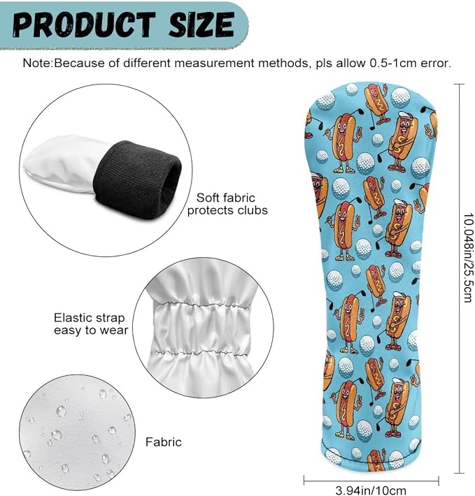 Rnyleeg Golf Club Head Covers for Women Driver Head Cover Leather Fairway Wood Headcover Hybrid Headcovers for Golf Clubs