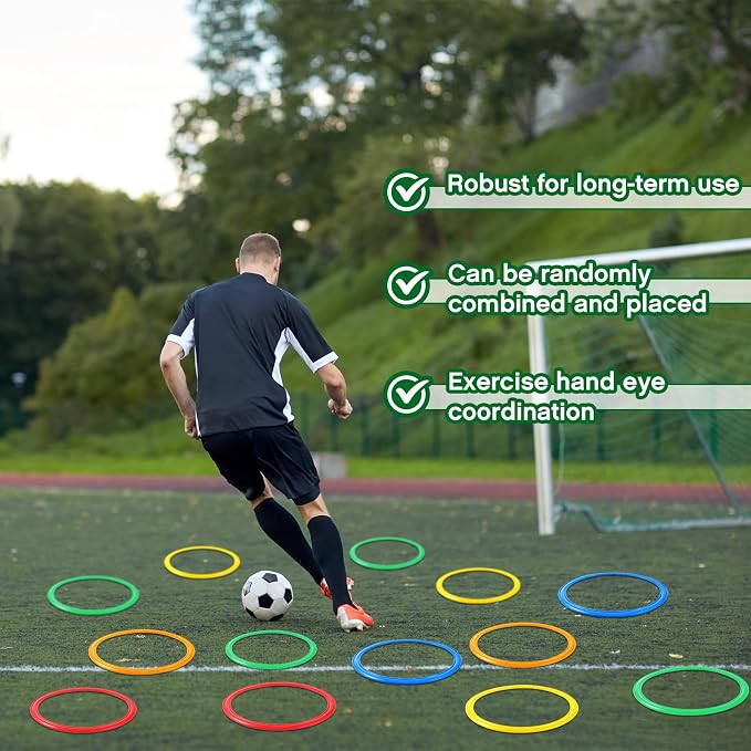 Deekin Agility Rings Speed and Agility Training Rings Exercise Speed Circle Jumping Hoops for Training Toss Equipment