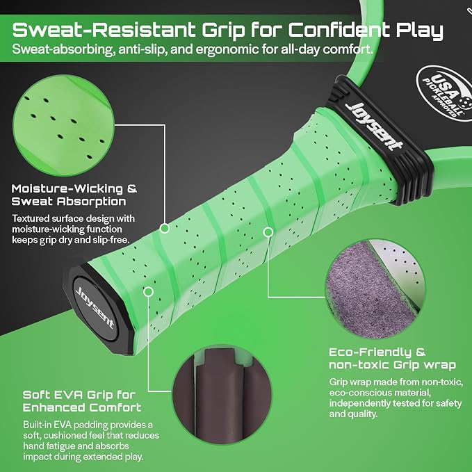 Pickleball Paddles Set, USAPA Approved Carbon Fiber Pickleball Set of 2 with Beginner Pickleball Rackets, Indoor Outdoor Pickle Balls for Adults Men Women, JT-1