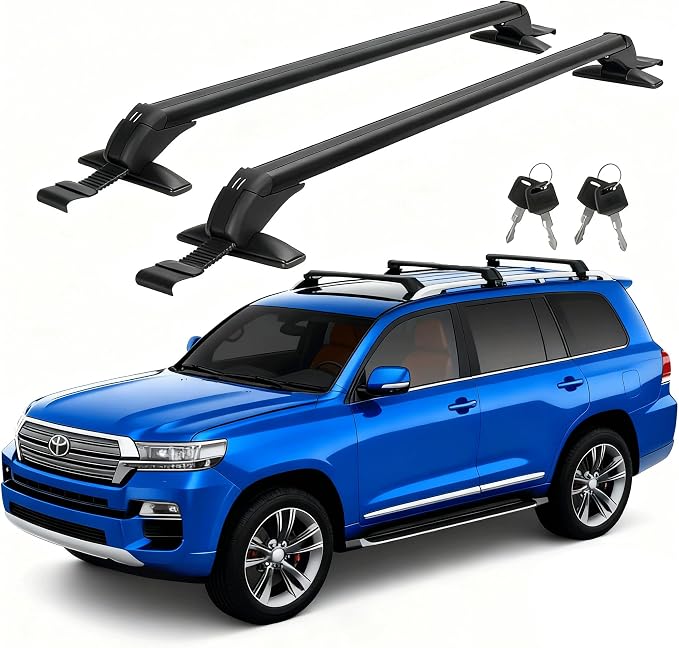 2PCS Universal Roof Rack Cross Bar 110cm/43-inch Luggage Racks Replacement Cross Bars with Anti-Theft Lock Adjustable Window Frame for Bike Kayak Cargo Luggage