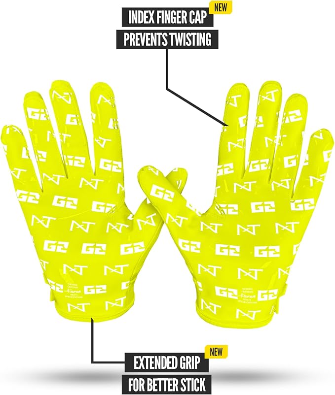Nxtrnd G2 Pro Football Gloves, Men's Ultra Sticky Elite Receiver Gloves
