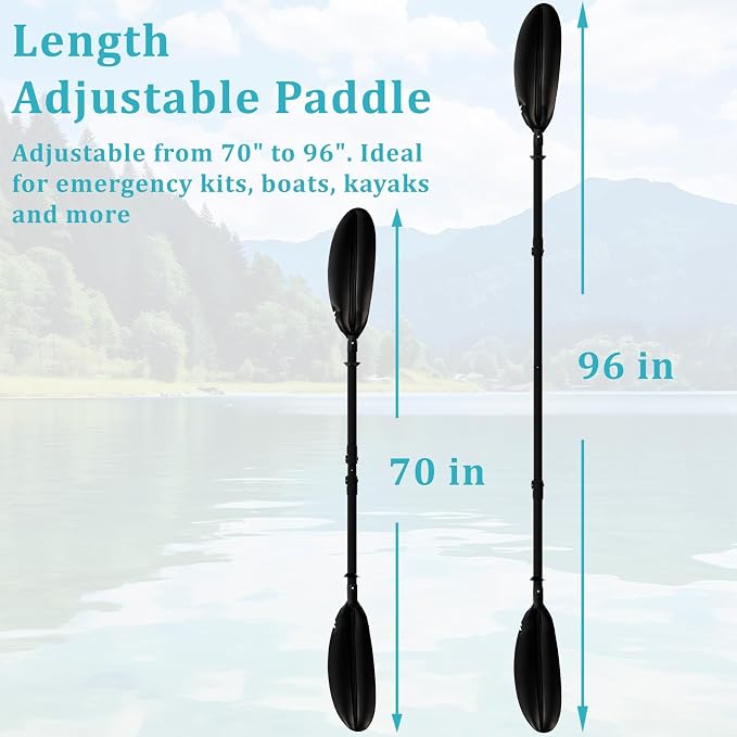 Floating Kayaking Oars,Paddle Board Paddle Detachable Adjustable Alloy Shaft Lightweight Ideal for Kayak Surfing Water Sports Adults Beginners
