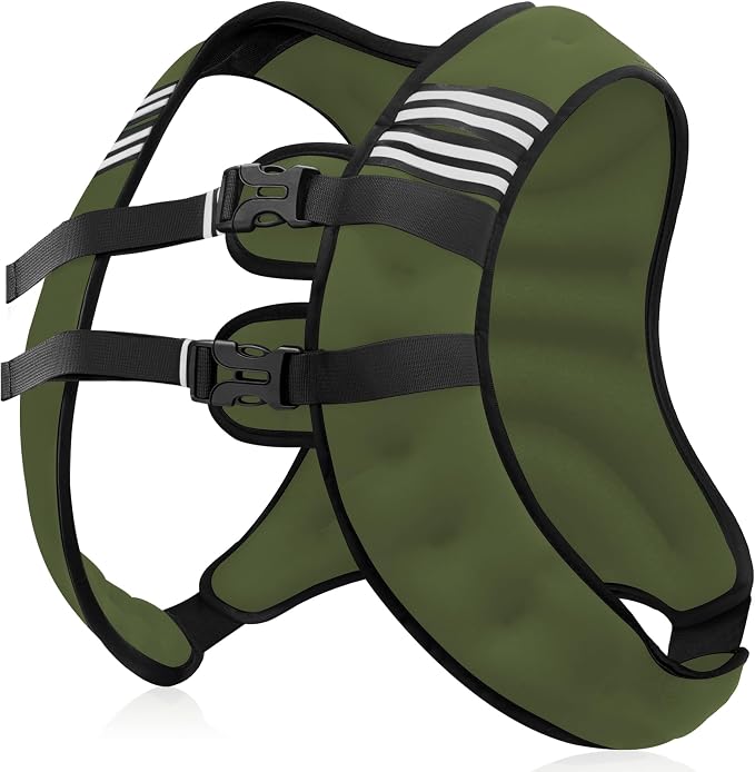 NATURELUX Weighted Vest Men or Women - 5/10/15/20/25/30lbs Weights with Reflective Stripe, Weighted Vest for Workout Equipment for Strength Training Running - Walking Weight Loss