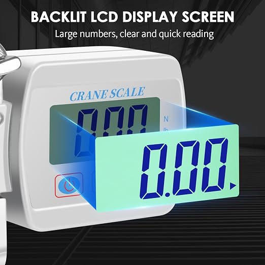 Digital Crane Scale Heavy Duty Hanging Scale- LCD Backlight, 1100lbs/500kg Max Capacity, High-Precision Sensor, Tare & Unit Switch Functions for Farm, Hunting, Warehouse & Construction