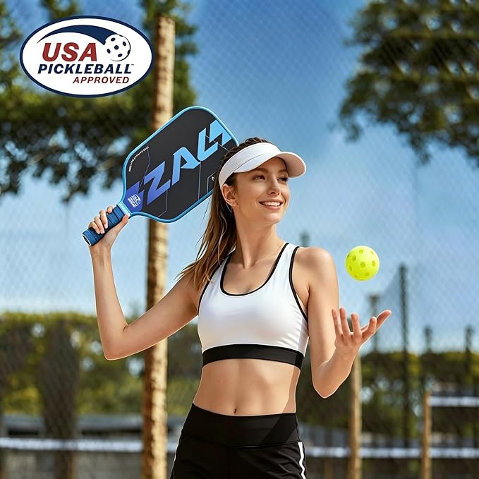 Pickleball Paddle, USAPA Approved, T700 Carbon Fiber Surface, Polymer Honeycomb Core, 16mm Lightweight Racket for High Power, Quick Attack & Shock Absorption, Ideal for All Ages