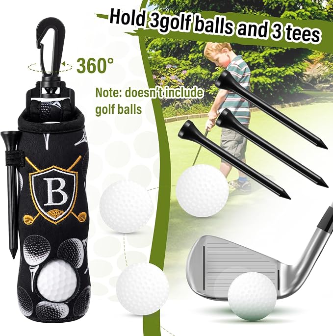 Liliful 12 Pcs Golf Accessories Kit, Include Golf Ball Bag with Hook Towel Tees Magnetic Ball Marker Divot Tool Cleaner Brush for Women Man Gifts