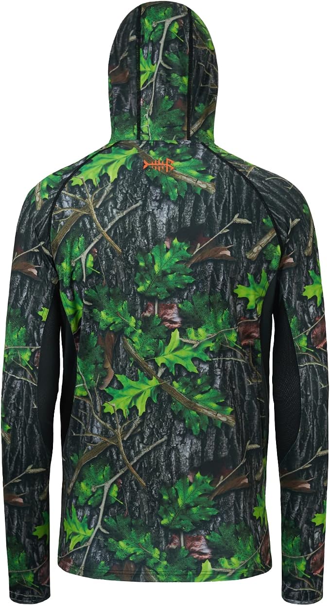 BASSDASH Men's UPF 50+ Camo Long Sleeve Hunting Fishing Hoodie Shirt