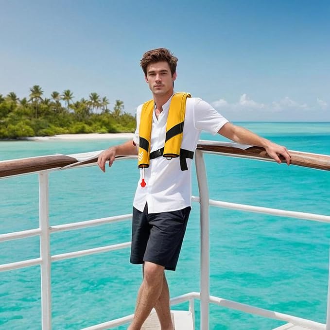 Automatic Inflatable Life Jackets for Adults Life Vests PFD Low Profile Load Capacity Up to 330lbs