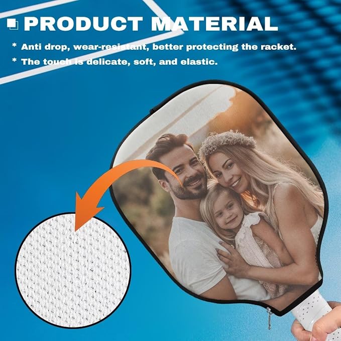 Pickleball Paddle Covers Only for Men and Women Zipper Closure Protection and Decoration
