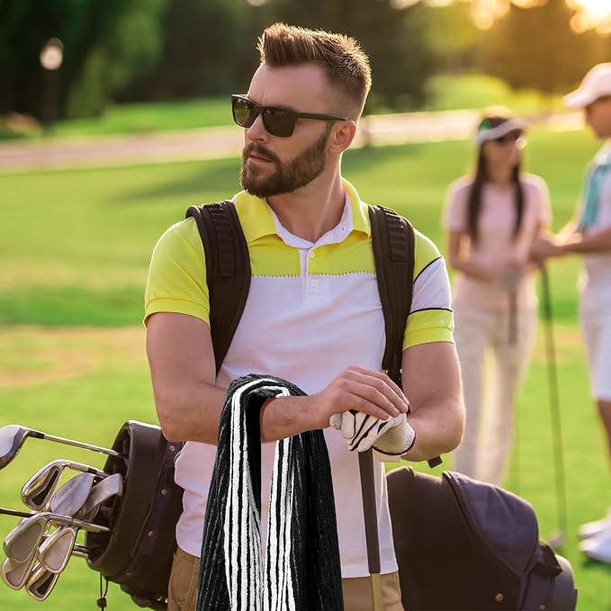 Buryeah Golf Towel 22 x 44 Inch Cotton Golf Caddy Towel Camping Large for Caddies Golfers Tour Players Club with Stripe