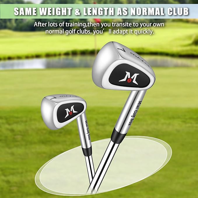 MAZEL Mini Driver/Iron Golf Clubs Swing Trainer Aid to Improve Your Hitting Accuracy & Speed