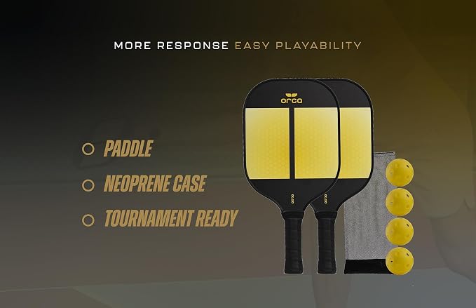 Orca Pickleball Paddles, Tournament Series Carbon Fiber Pickleball Paddles Designed for Maximum Power and Control, USA Pickleball Approved