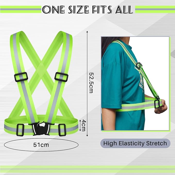 Hercicy Reflective Running Vest Reflective Running Shirt with Safety Straps High Visibility Construction Vest for Night Cycling Hiking Jogging Dog Walking
