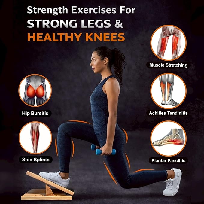 Family-Safe Non-Slip Solid Wooden Slant Board | Professional Incline Board for Seniors' Rehab, Kids' Balance & Calf Stretching