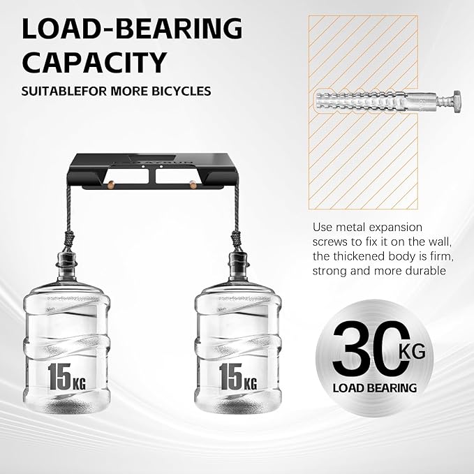 Bike Wall Mount Storage Rack,Bike Hangers for Garage Space-Saving Bike Rack Garage,Large Tray Design,13.7''x12'',Black