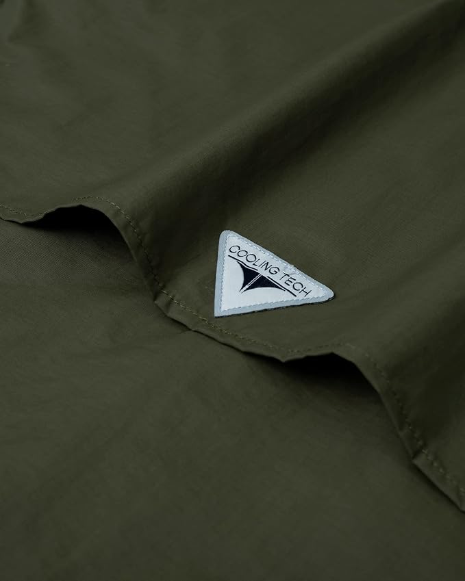 Alimens & Gentle Short Sleeve Fishing Shirt Wicking Fabric Sun Protection Casual Button Down Shirts