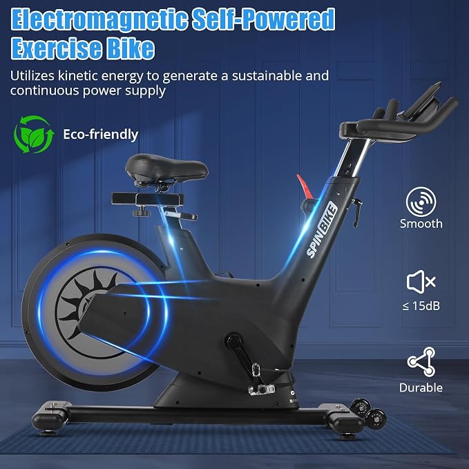 Magnetic Exercise Bike, 300 Lbs Capacity Stationary Bike with Adjustable Seat & Tablet Holder, Indoor Cardio Workout Cycling Bike, Silent Belt Drive Fitness Equipment, Silver