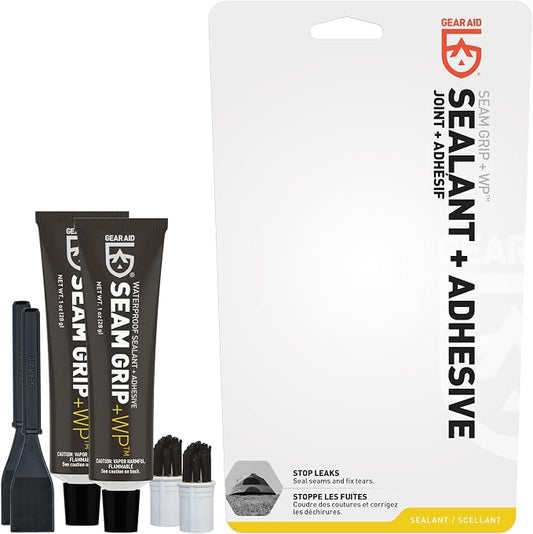 GEAR AID Seam Grip WP Waterproof Sealant and Adhesive for Jackets, Tents, Sleeping Pads and Outdoor Fabric | Repairs Rips, Seals Seams on Nylon, Canvas and Vinyl