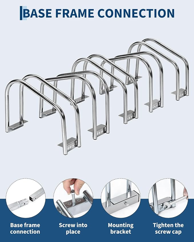 Freestanding Bike Floor Stand, Heavy Duty Bicycle Parking Rack for Garage Home Indoor Outdoor, Bike Storage Organizer Fits 22-28 Inch Wheels & 2.2 Inch Tire Width