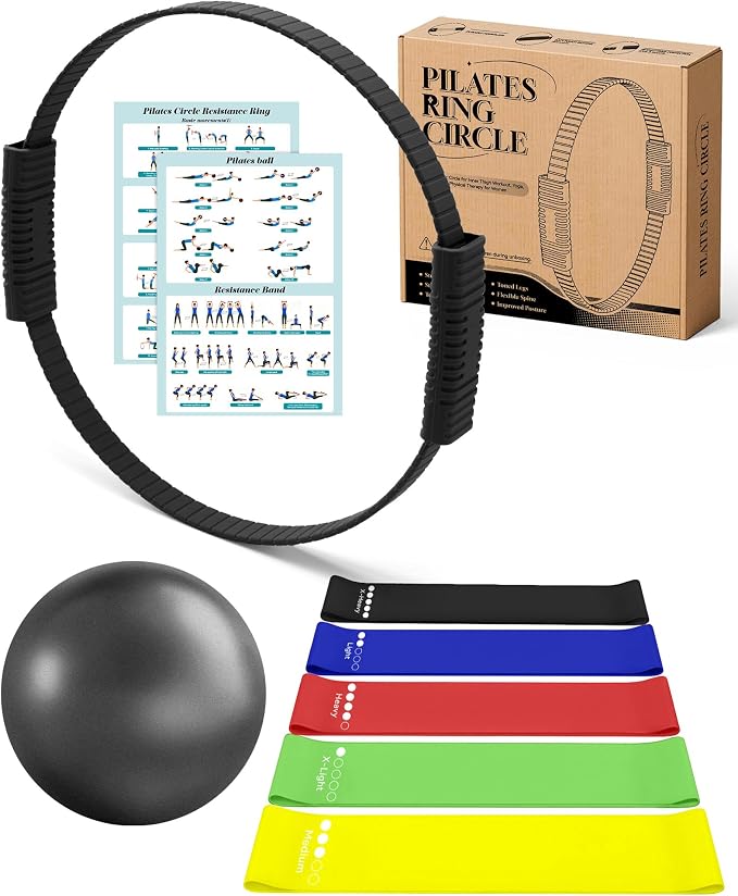 SUBCULTUREPICK Pilates Ring, Silicone Magic Pilates Rings, Lightweight & Durable Flexible Fitness Circle Exercise Equipment for Toning Arms, Thighs,Legs, Core,Yoga & Physical Therapy