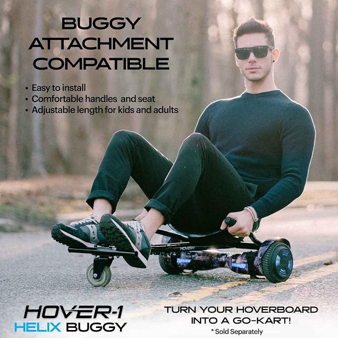 Hover-1 Helix Electric Self Balancing Scooter with 7MPH Top Speed, 4 Mile Range, 6HR Full-Charge, Built-in Bluetooth Speaker, Rider Modes: Beginner to Expert