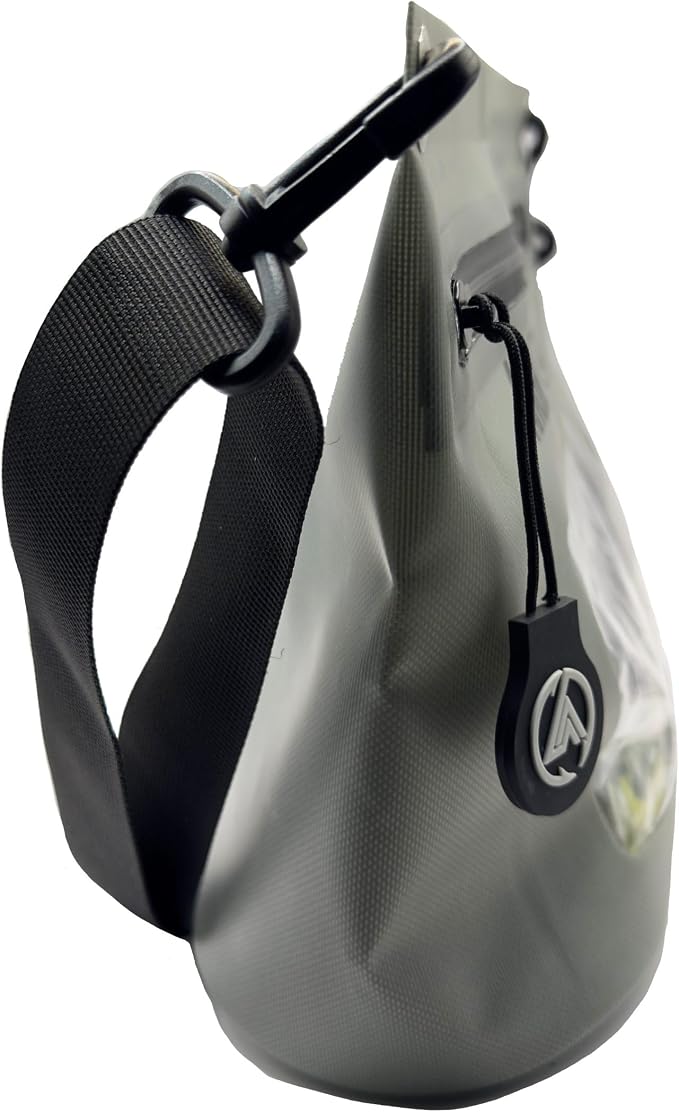Angler Armour Waterproof Fishing Dry Bag, Fully Submersible Fishing Dry Bags, Heavy Duty Waterproof Gear Storage for Wade Fishing, Kayak, Boat, Jet Ski, Beach & Watersports (Grey, Medium (4L))