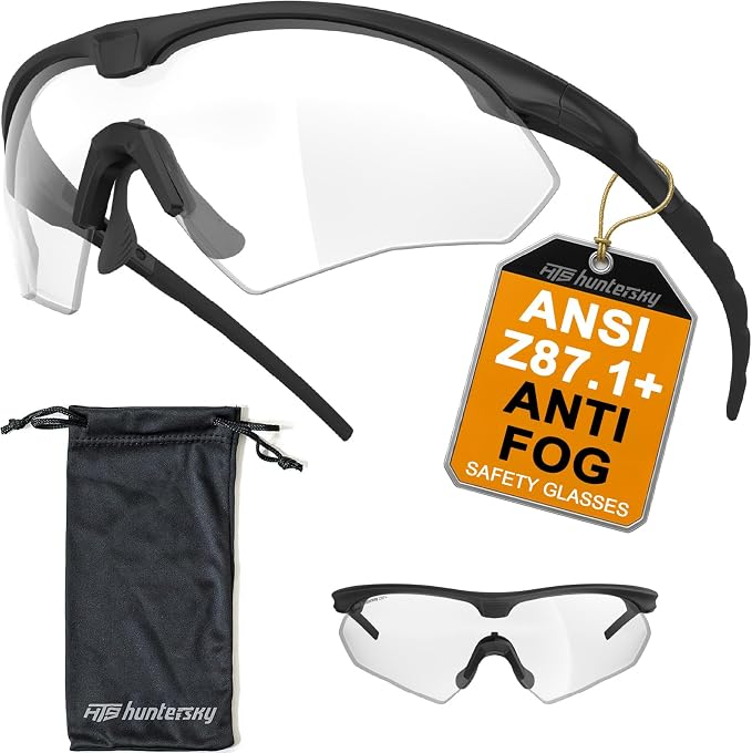 HTS HUNTERSKY S53 Anti Fog Tactical Shooting Range Safety Glasses ANSI Z87.1 Ballistic Eye Protection Hunting Airsoft Riding