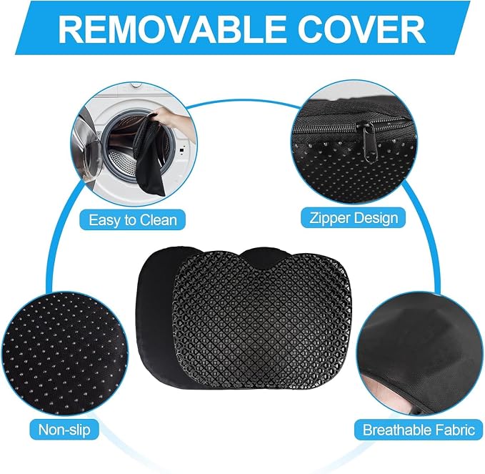 Anti Slip Kayak Seat Cushion,Thick Waterproof Seat Cushion Kayak Gel Seat Pad With Non-Slip Cover For Sit In Kayak Inflatable Kayak Canoe & Boat Kayak Accessories For Fishing Water Sports Outdoors
