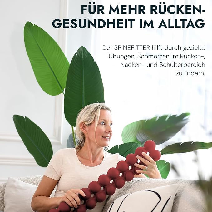 SPINEFITTER by SISSEL Purple Red | Massage Device for Back & Balance | Back Trainer Relieves Tension & Blockages | Ideal for Pilates and Yoga | for Relaxation of the Spine | for Home & Professional