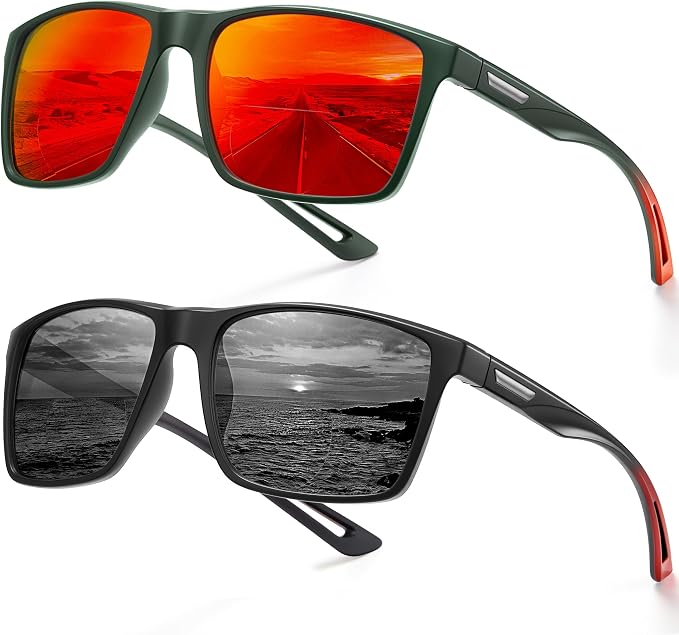 EYEGUARD 2 Pack Bifocal Reading Sunglasses for Men,Sports Sun Readers UV400 Protection Outdoor Driving Reading Glasses