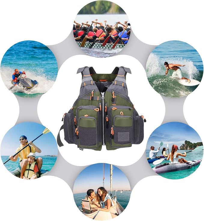 Lixada Fly Fishing Vest Fishing Jacket Breathable Polyester Mesh Design Fishing Vest
