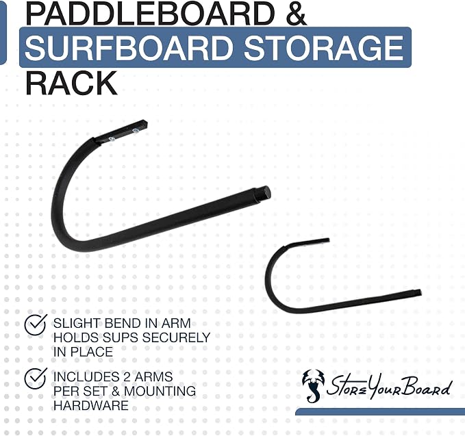 StoreYourBoard Stand Up Paddle Board and Kayak Rack - Surfboard Wall Mount and Garage Ceiling Storage Racks - Heavy-Duty Indoor Board and Paddle Organizer - Space-Saving Kayak Wall Mount - X-Large