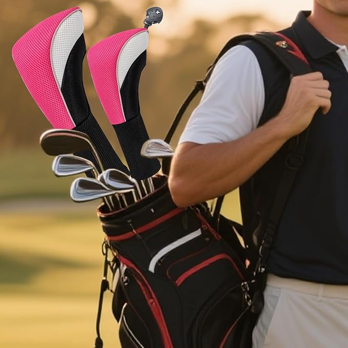 Wood Headcover Golf Club Covers Driver Headcovers Nylon Head Covers Designed to Fit All Woods - 3/4/5/6 Pack/Set Golf Accessories Suitable for Men and Women