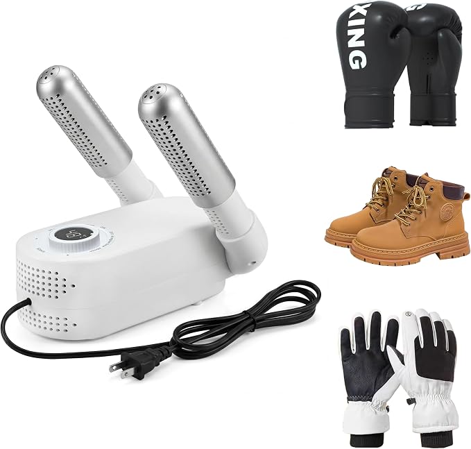Boxing Glove Dryer, Boot & Shoe Dryer - Portable Foldable Drying Rack with Heat Blower & UV, Constant 118.4°F, 2-H Timer