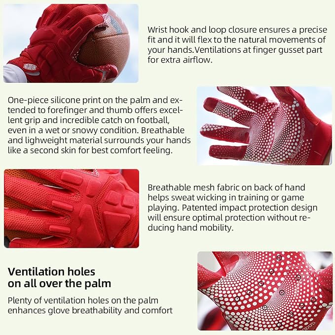 Seibertron Pro 3.0 Twelve Constellations Elite Ultra-Stick Football Receiver Gloves | Super Sticky Grip for Youth Kids Boys 8-12 Girls & Adult Men & Women, Perfect Sports Gift