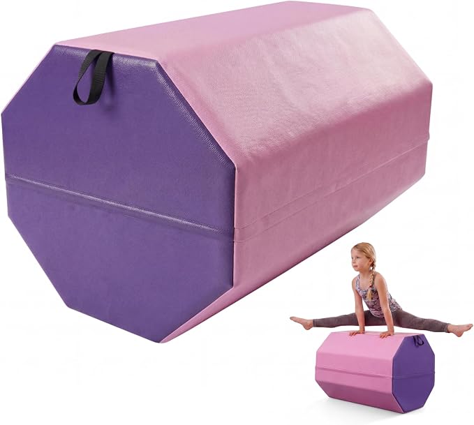 Garvee 19"X19"X23" Octagon Gymnastics Mat, Home Tumbling Mat with High-Density Foam & Waterproof Cover, Skill Shape Tumbling Backbend Trainer Exercise Mat, Somersault Backbend Trainer for Cheerleading & Martial Arts
