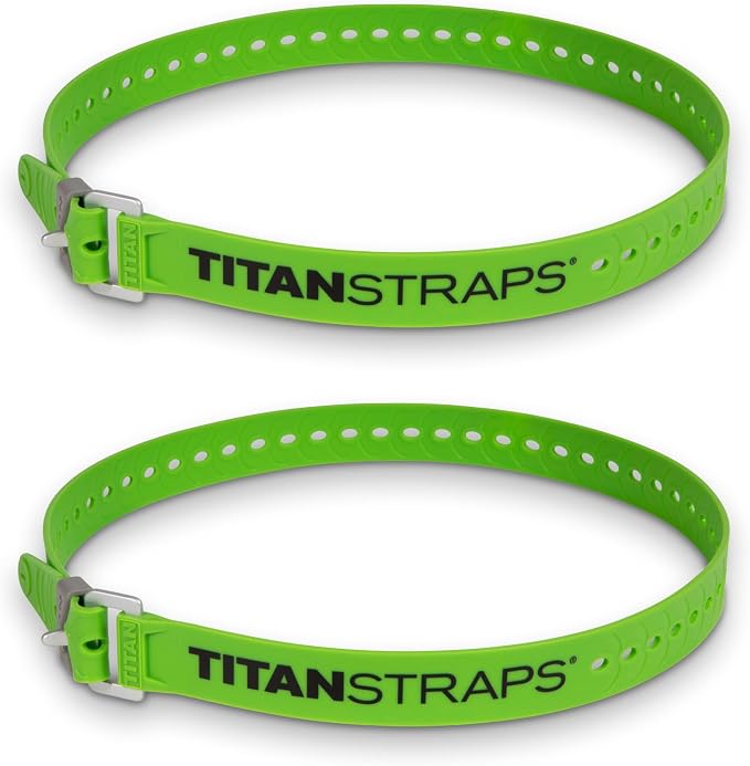 Titan Industrial Straps – Strong & Simple Tie-Downs for Construction (Welders, DIY Home) & 1st Responders – 3 Year Warranty, Batch Tested – 70 lb. Working Load, 36" Length, Lime Green, 2-Pack
