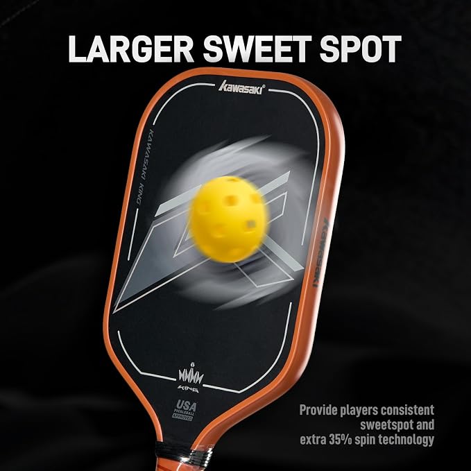 Pickleball Paddle, Kawasaki T700 Carbon Fiber (CFS)-USAPA Approved King Series Pickleball Racket 16mm for Tournament Level, with Cover Case/Grip