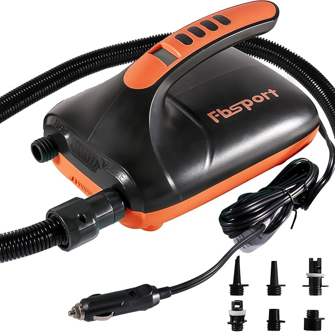Electric Paddle Board Pump, 20PSI SUP Air Pump with Inflation & Deflation Functions & 12V DC Car Connector, Portable Quick Inflator for Inflatable Paddleboard, Kayaks, Boats and Air Mattresses