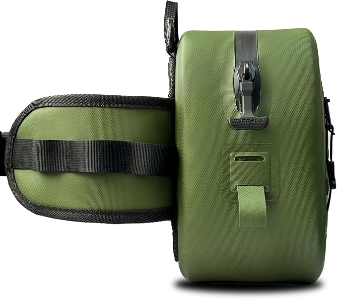 Buffalo Gear Waterproof Fishing Fanny Pack,8.9L Fishing Waist Pack with Airtight Zipper for Fly Fishing,Kayaking,Camping,Outdoor Sports Green