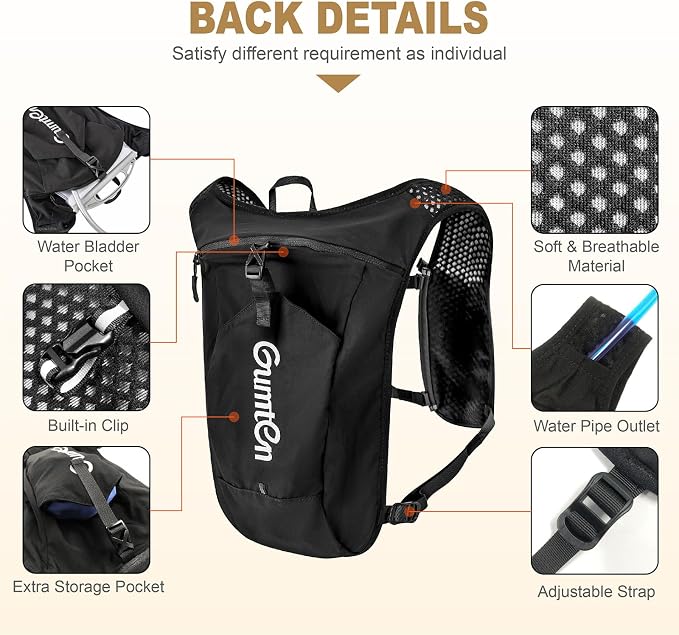 Running Vest for Women Men Adjustable Running Hydration Vest with Phone Holder Reflective Strips for Marathon Hiking Cycling