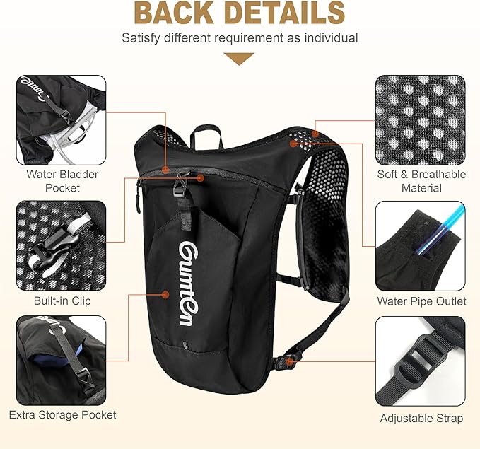 Running Vest for Women Men Adjustable Running Hydration Vest with Phone Holder Reflective Strips for Marathon Hiking Cycling