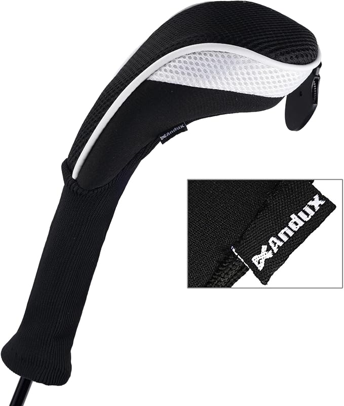 Andux 4 Pack Long Neck Golf Hybrid Club Head Covers Dial No. Tag CTMT-01 | Mesh Breathable material | all the Same Size | Coloured Piping | Pull-On Closure