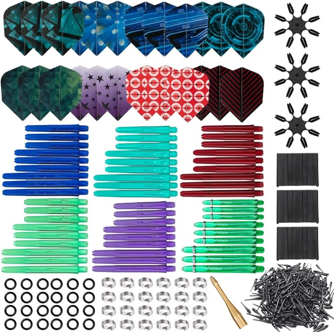 Deluxe Darts Tune up Kit Box | Flights, Sharpener, Shafts, O-Rings, Flight Savers, Accessories (10446-Flights/Shafts/Tips)