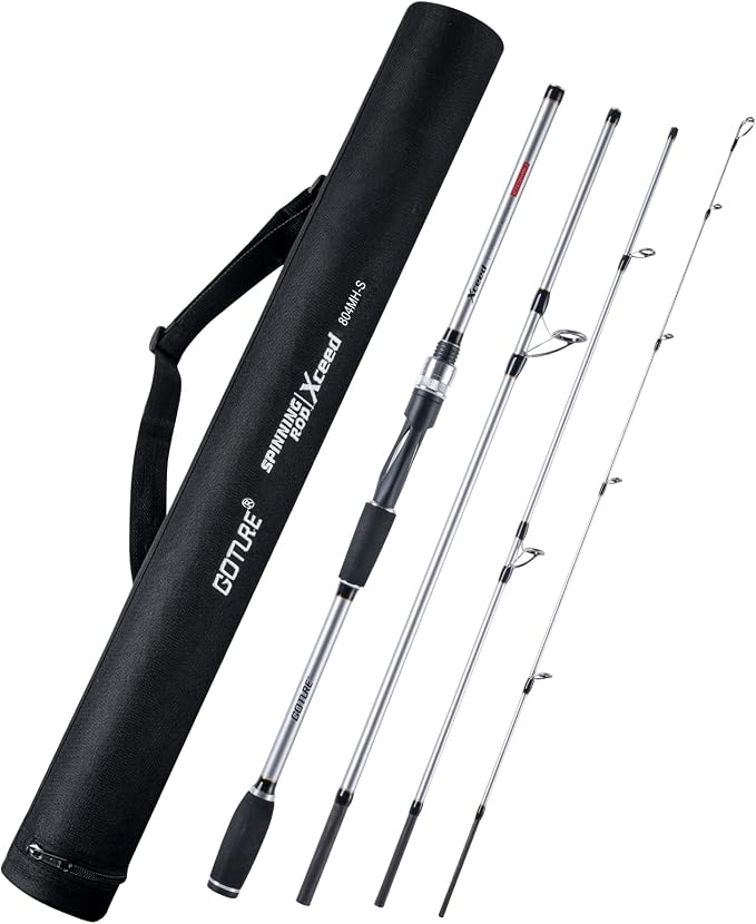 Goture 4-Piece Travel Carbon Fishing Rod M/MH Action 6.6-12ft Multi-Colors | Goture multi-spec travel fishing rods adopt upgraded high-grade carbon fiber blank with premium Fuji line guides