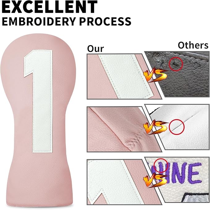 Premium Golf Head Covers - Golf Driver Head Covers, Protects Against Scratches and Damage, Specifically Designed for Fairway Woods.