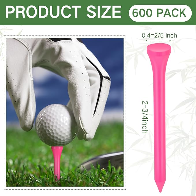 Mudder Golf Tees Bulk Wooden Bamboo Golf Tees Multicolor Wood for Men Balls Accessories