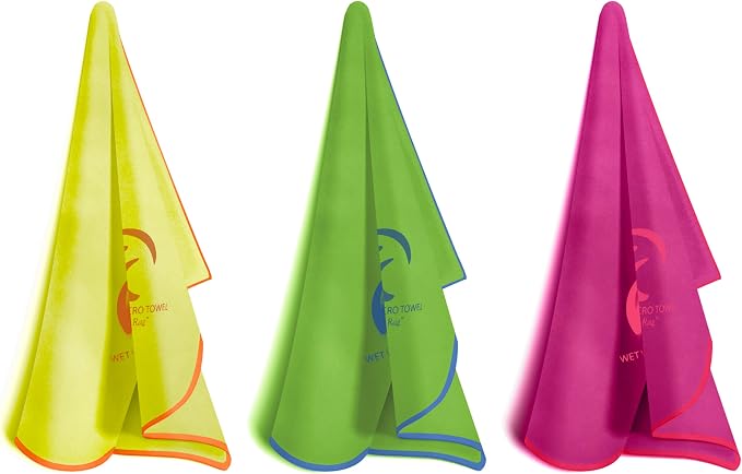 Wet Work 3 Extra Large Towels (60”x36”), Highly Absorbent Microfiber, Quick Dry, Lightweight & Ultrasoft, Perfect for Bath, Beach, Travel, Yoga, Lint Free Microfiber Towels for Body