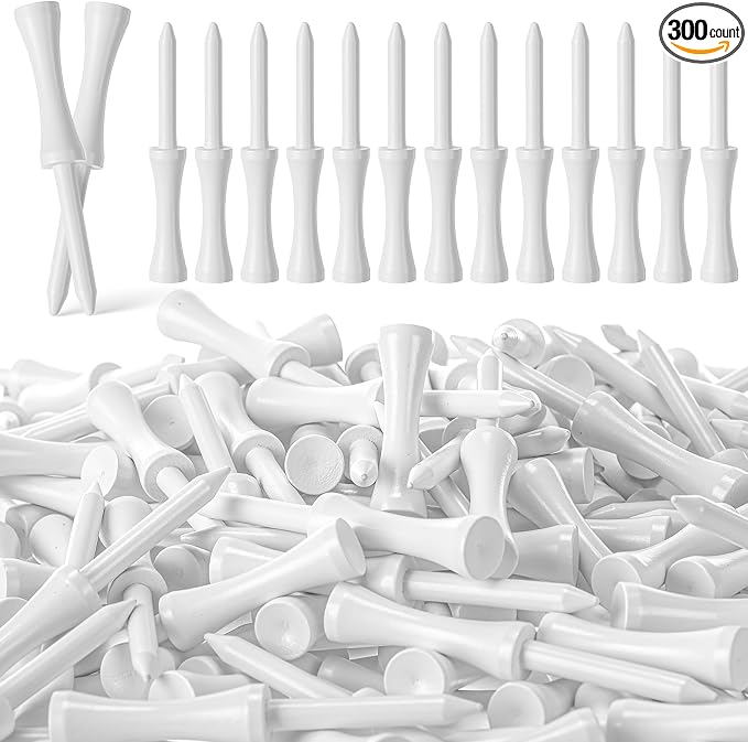 Mudder 300 Pack Step Down Golf Tees Wooden 2-3/4 Inch Bulk Bamboo Golf Castle Tees for Practice Accessories
